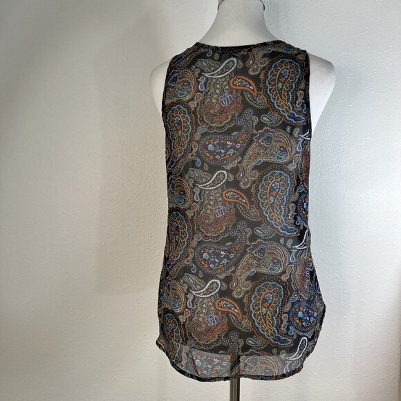 Ambiance Womans Top M Flowy Boho Racerback Tank Top Sleeveless Sheer - Picture 5 of 11